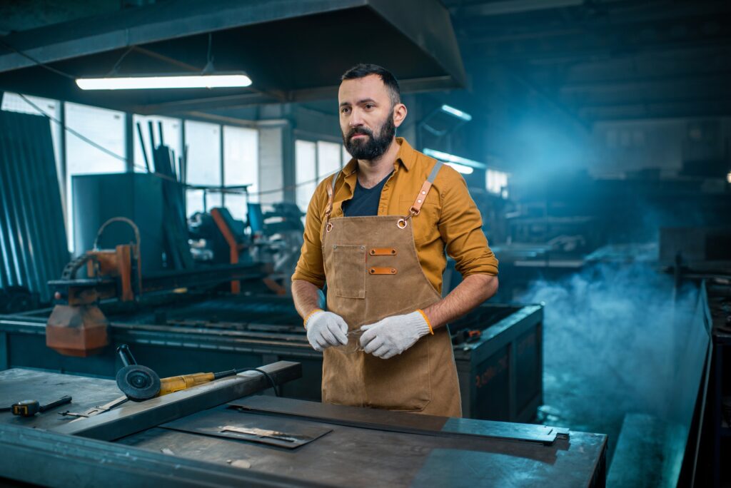 Metal industry worker at factory